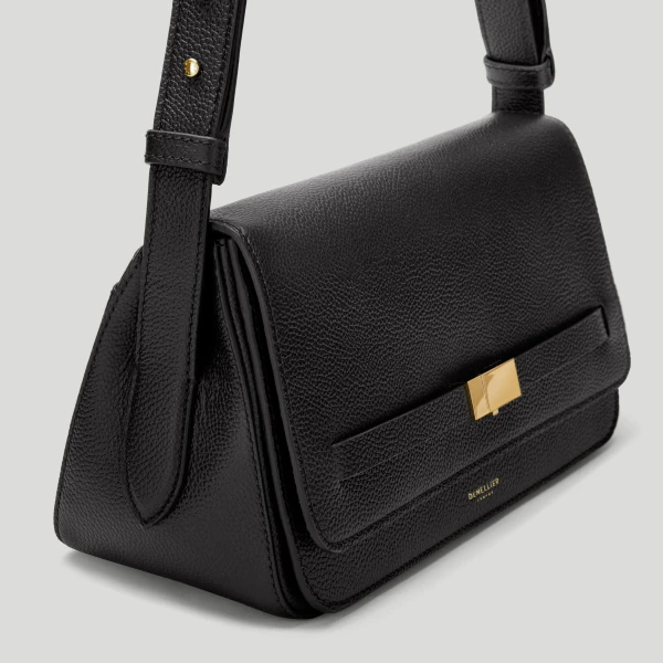 DeMellier The New York Crossbody in Black Small Grain Crossbody Bag, view 5 | Shoulder & Crossbody Bags | Luxury Shoes 