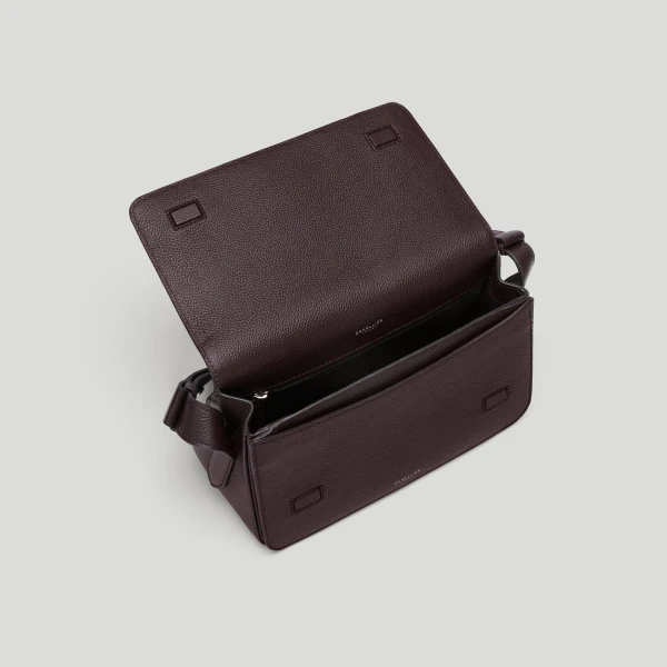 DeMellier The New York Crossbody in Bordeaux Small Grain Crossbody Bag, view 3 | Shoulder & Crossbody Bags | Luxury Shoes 