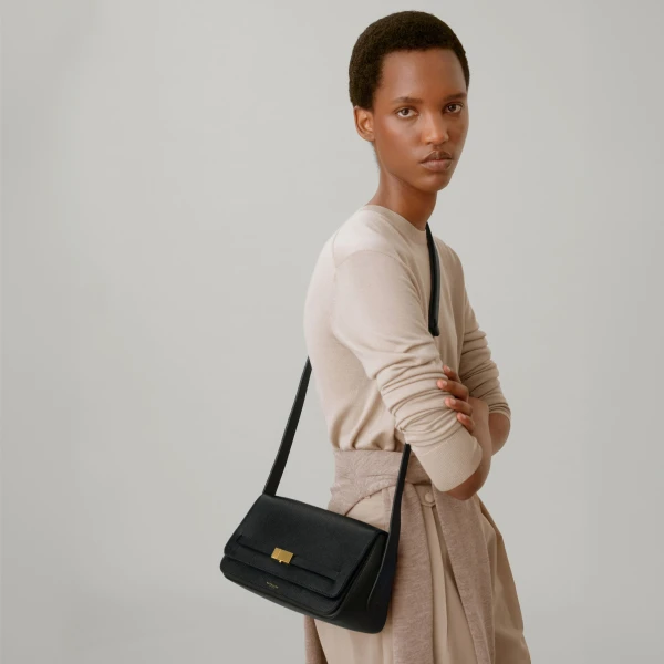 DeMellier The New York Crossbody in Bordeaux Small Grain Crossbody Bag, view 6 | Shoulder & Crossbody Bags | Luxury Shoes 