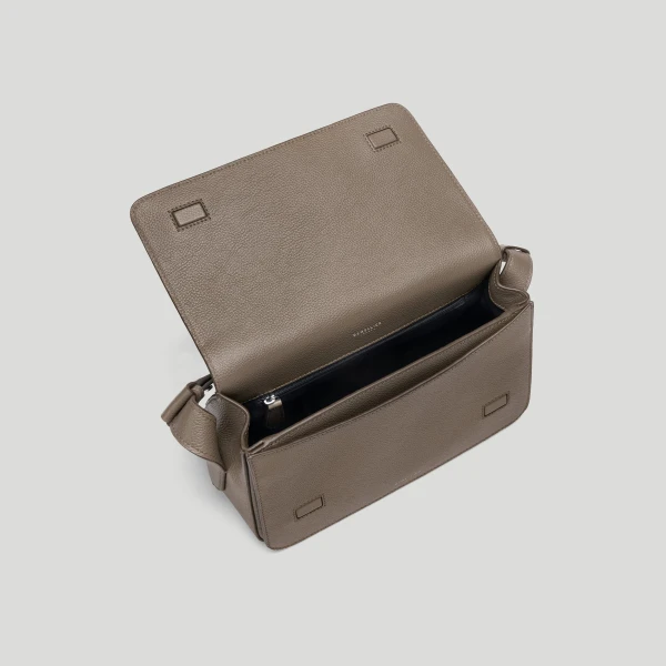 DeMellier The New York Crossbody in Dark Taupe Small Grain Crossbody Bag, view 4 | Shoulder & Crossbody Bags | Luxury Shoes 