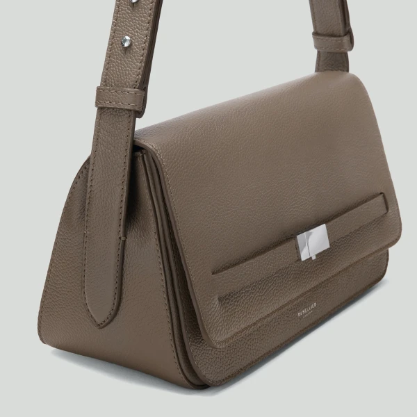 DeMellier The New York Crossbody in Dark Taupe Small Grain Crossbody Bag, view 5 | Shoulder & Crossbody Bags | Luxury Shoes 