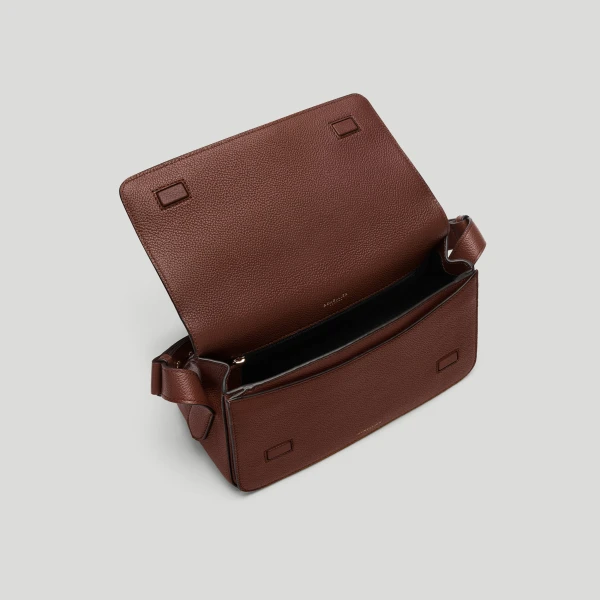 DeMellier The New York Crossbody in Warm Brown Small Grain Crossbody Bag, view 4 | Shoulder & Crossbody Bags | Luxury Shoes 