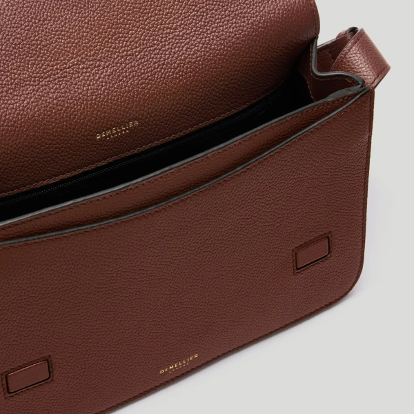 DeMellier The New York Crossbody in Warm Brown Small Grain Crossbody Bag, view 5 | Shoulder & Crossbody Bags | Luxury Shoes 