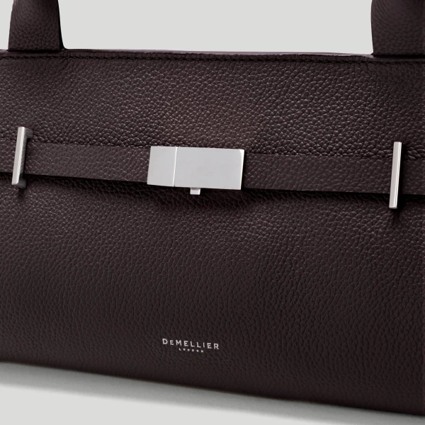 DeMellier The New York Shoulder in Bordeaux Small Grain Shoulder Bag, view 2 | Shoulder & Crossbody Bags | Luxury Shoes 