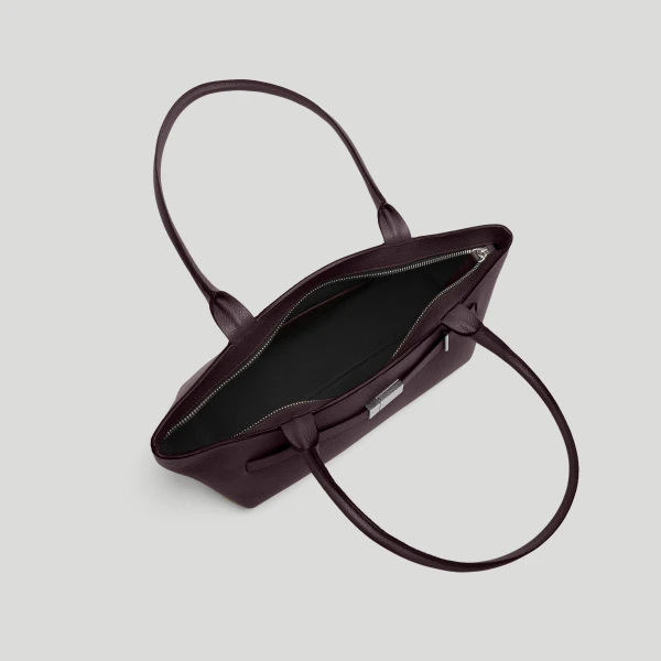 DeMellier The New York Shoulder in Bordeaux Small Grain Shoulder Bag, view 3 | Shoulder & Crossbody Bags | Luxury Shoes 