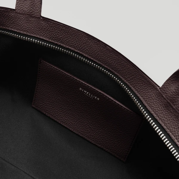 DeMellier The New York Shoulder in Bordeaux Small Grain Shoulder Bag, view 4 | Shoulder & Crossbody Bags | Luxury Shoes 