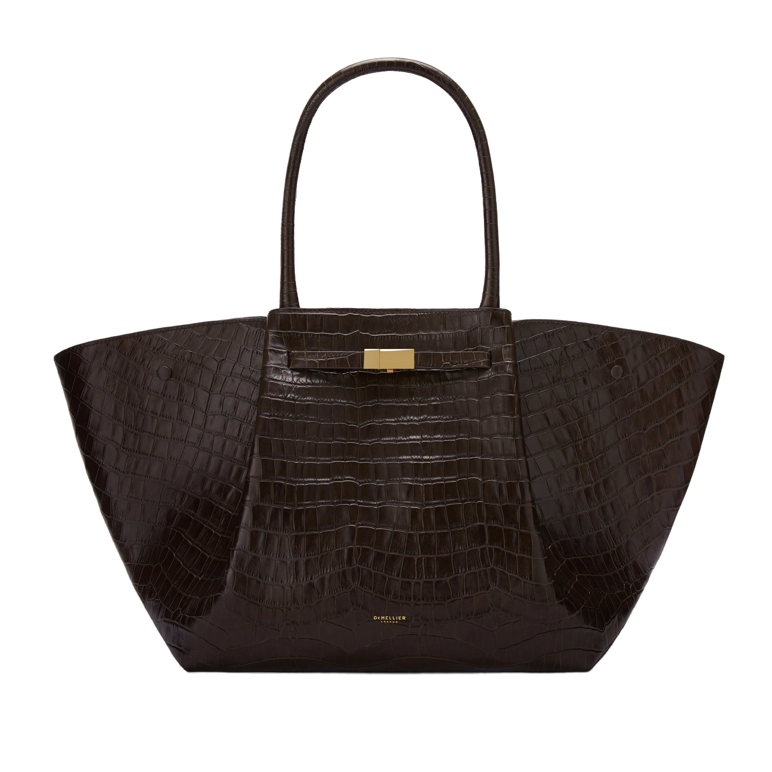 DeMellier The New York in Dark Chocolate Croc-Effect Shoulder Bag DeMellier The New York in Dark Chocolate Croc-Effect Shoulder Bag | Shoulder & Crossbody Bags | Luxury Shoes