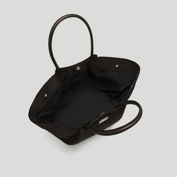 DeMellier The New York in Dark Chocolate Suede Shoulder Bag, view 3 | Shoulder & Crossbody Bags | Luxury Shoes 