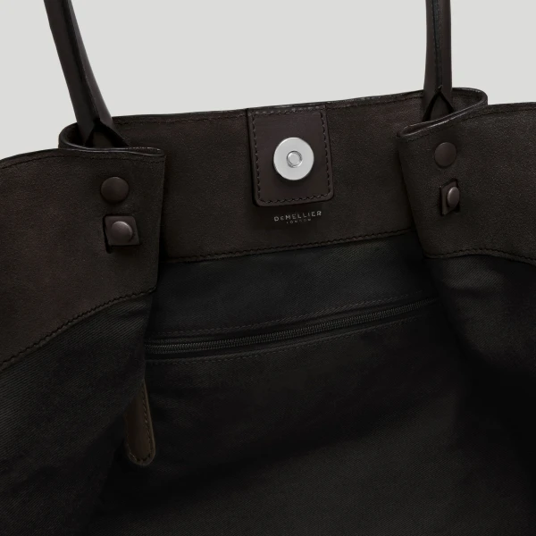 DeMellier The New York in Dark Chocolate Suede Shoulder Bag, view 4 | Shoulder & Crossbody Bags | Luxury Shoes 