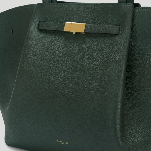 DeMellier The New York in Dark Green Small Grain Shoulder Bag, view 3 | Shoulder & Crossbody Bags | Luxury Shoes 