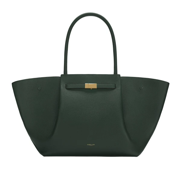 DeMellier The New York in Dark Green Small Grain Shoulder Bag | Shoulder & Crossbody Bags | Luxury Shoes 