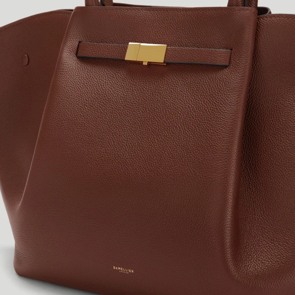 DeMellier The New York in Warm Brown Small Grain Shoulder Bag, view 3 | Shoulder & Crossbody Bags | Luxury Shoes 
