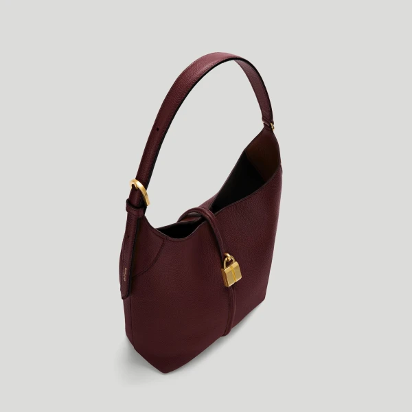 DeMellier The Siena Bucket in Burgundy Small Grain Bucket Bag, view 4 | Bucket Bags | Luxury Shoes 