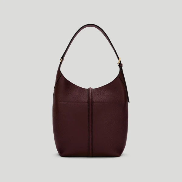 DeMellier The Siena Bucket in Burgundy Small Grain Bucket Bag, view 5 | Bucket Bags | Luxury Shoes 