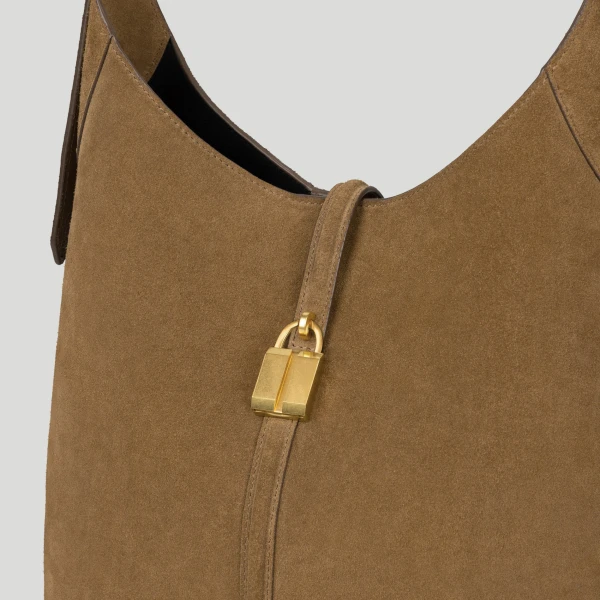 DeMellier The Siena Bucket in Tobacco Suede Bucket Bag, view 2 | Bucket Bags | Luxury Shoes 