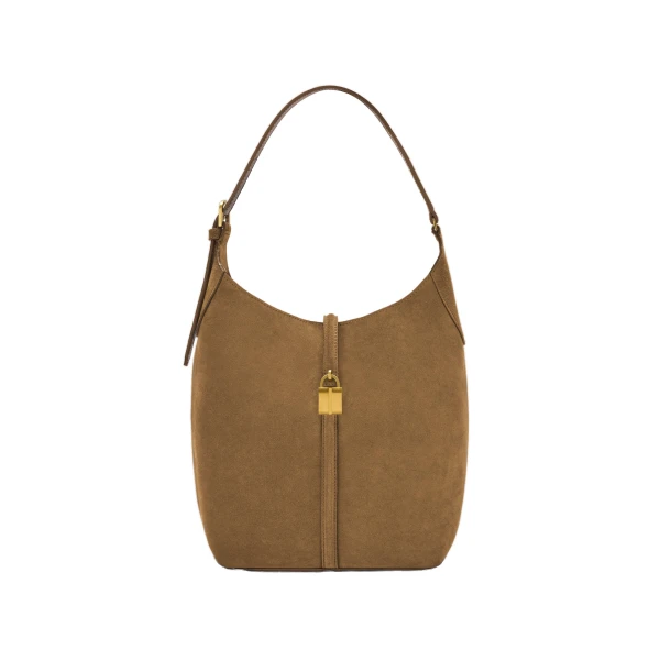 The Siena Bucket in Tobacco Suede Bucket Bag