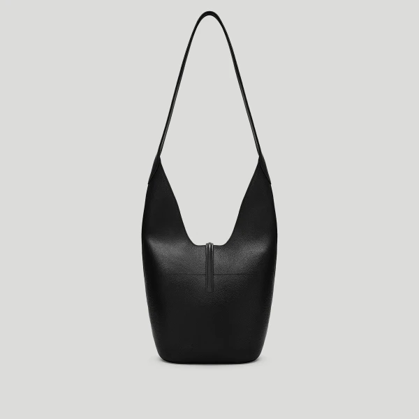 DeMellier The Siena Crossbody in Black Small Grain Crossbody Bag, view 5 | Shoulder & Crossbody Bags | Luxury Shoes 