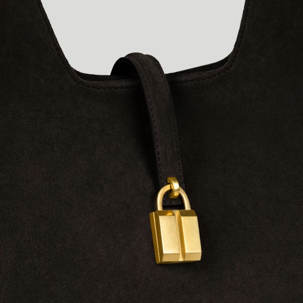 DeMellier The Siena Crossbody in Dark Chocolate Suede Crossbody Bag, view 3 | Shoulder & Crossbody Bags | Luxury Shoes 