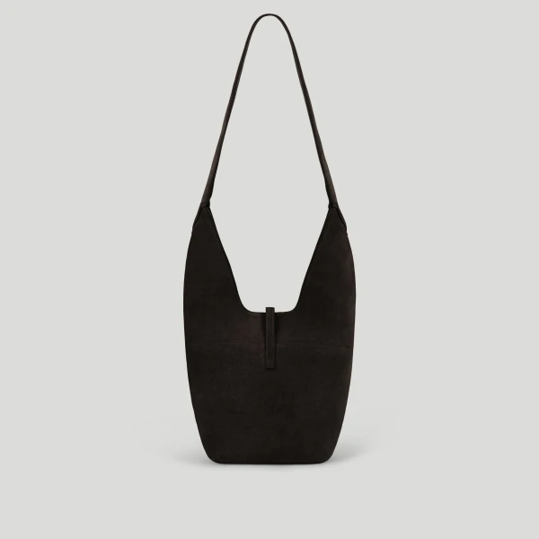 DeMellier The Siena Crossbody in Dark Chocolate Suede Crossbody Bag, view 6 | Shoulder & Crossbody Bags | Luxury Shoes 