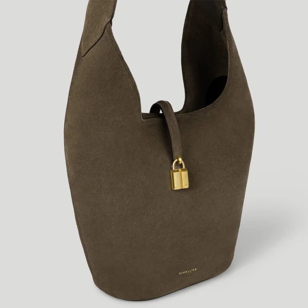 DeMellier The Siena Crossbody in Hazel Suede Crossbody Bag, view 4 | Shoulder & Crossbody Bags | Luxury Shoes 