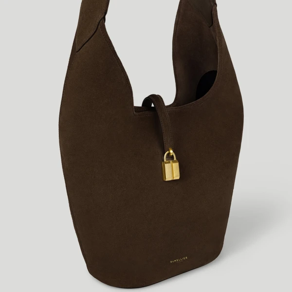 DeMellier The Siena Crossbody in Mocha Suede Crossbody Bag, view 4 | Shoulder & Crossbody Bags | Luxury Shoes 