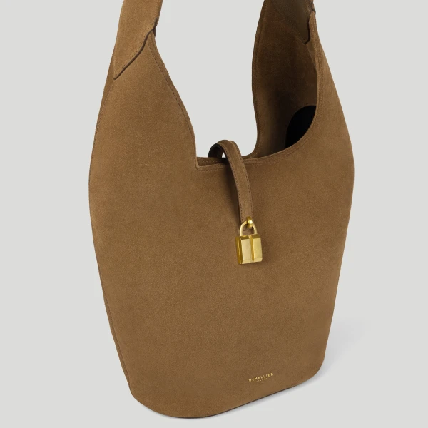 DeMellier The Siena Crossbody in Tobacco Suede Crossbody Bag, view 3 | Shoulder & Crossbody Bags | Luxury Shoes 