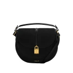 DeMellier The Siena Saddle in Black Suede Crossbody Bag | Shoulder & Crossbody Bags | Luxury Shoes 