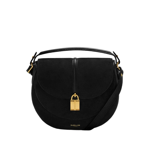 DeMellier The Siena Saddle in Black Suede Crossbody Bag | Shoulder & Crossbody Bags | Luxury Shoes 