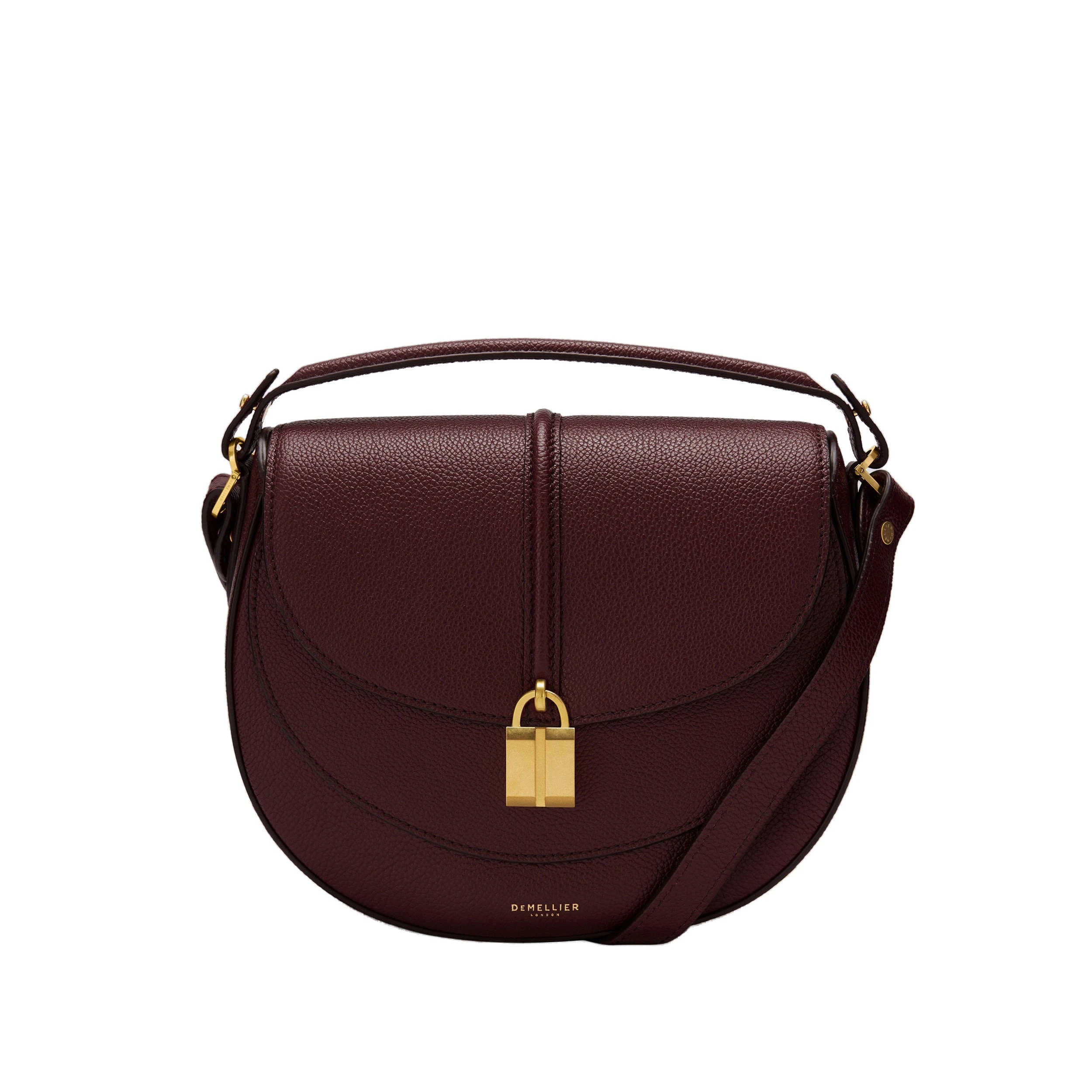 DeMellier The Siena Saddle in Burgundy Small Grain Crossbody Bag DeMellier The Siena Saddle in Burgundy Small Grain Crossbody Bag | Shoulder & Crossbody Bags | Luxury Shoes