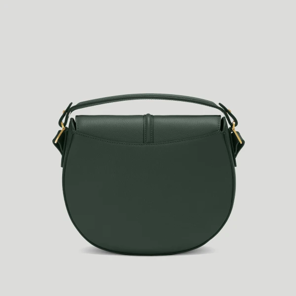DeMellier The Siena Saddle in Dark Green Small Grain Crossbody Bag, view 5 | Shoulder & Crossbody Bags | Luxury Shoes 