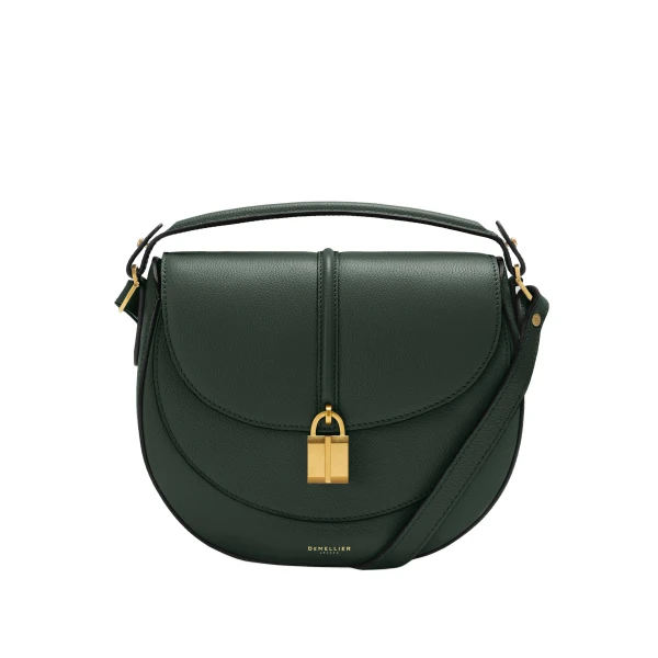DeMellier The Siena Saddle in Dark Green Small Grain Crossbody Bag | Shoulder & Crossbody Bags | Luxury Shoes 