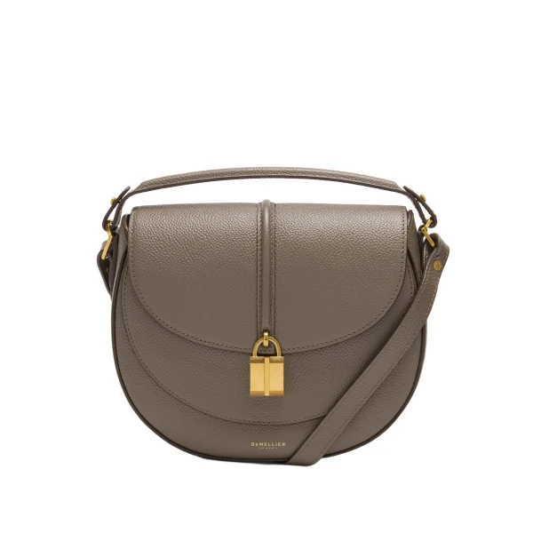 DeMellier The Siena Saddle in Dark Taupe Small Grain Crossbody Bag | Shoulder & Crossbody Bags | Luxury Shoes 