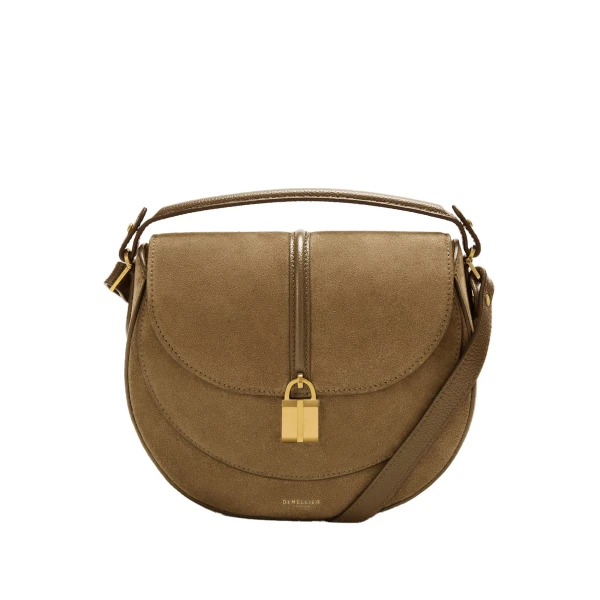 The Siena Saddle in Tobacco Suede Crossbody Bag