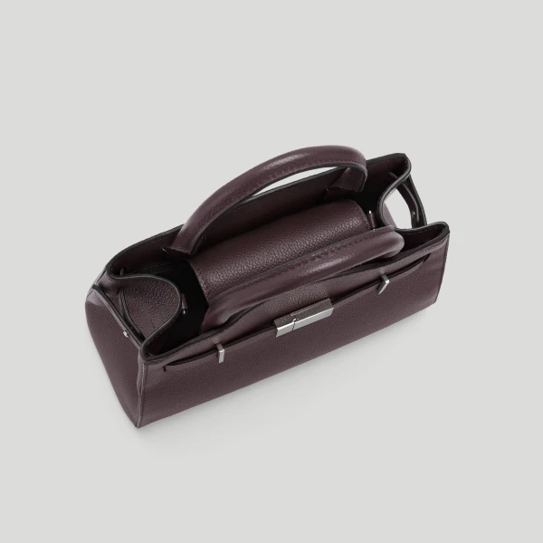 DeMellier The Small Hudson in Bordeaux Small Grain Crossbody Bag, view 3 | Shoulder & Crossbody Bags | Luxury Shoes 