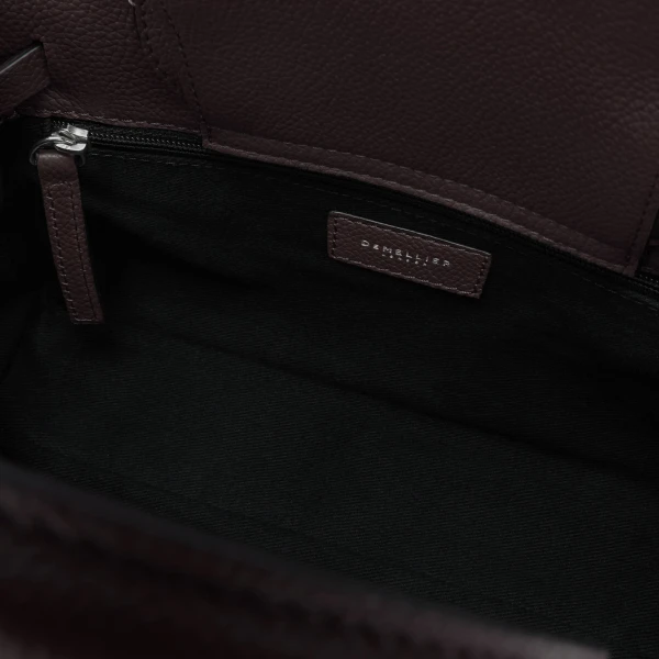 DeMellier The Small Hudson in Bordeaux Small Grain Crossbody Bag, view 4 | Shoulder & Crossbody Bags | Luxury Shoes 