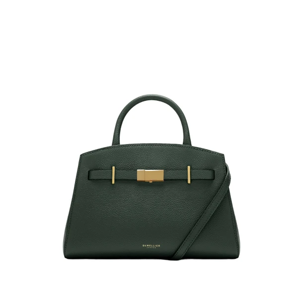 DeMellier The Small Hudson in Dark Green Small Grain Crossbody Bag | Shoulder & Crossbody Bags | Luxury Shoes 