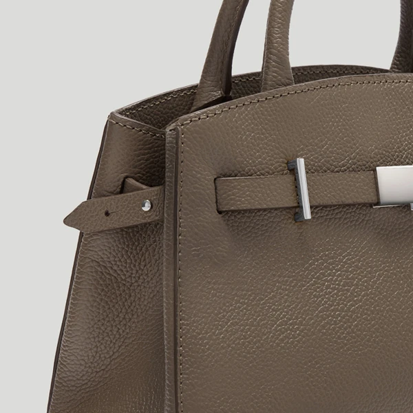 DeMellier The Small Hudson in Dark Taupe Small Grain Crossbody Bag, view 2 | Shoulder & Crossbody Bags | Luxury Shoes 