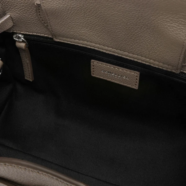 DeMellier The Small Hudson in Dark Taupe Small Grain Crossbody Bag, view 4 | Shoulder & Crossbody Bags | Luxury Shoes 