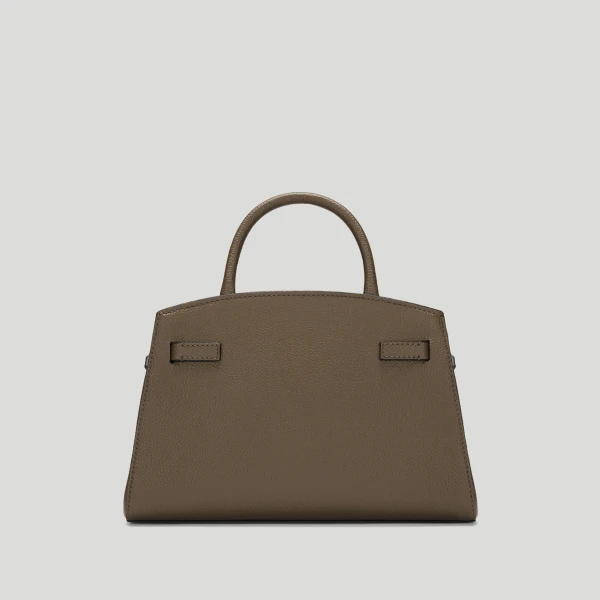 DeMellier The Small Hudson in Dark Taupe Small Grain Crossbody Bag, view 5 | Shoulder & Crossbody Bags | Luxury Shoes 