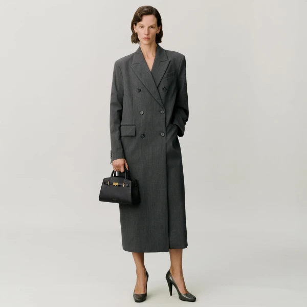 DeMellier The Small Hudson in Dark Taupe Small Grain Crossbody Bag, view 6 | Shoulder & Crossbody Bags | Luxury Shoes 