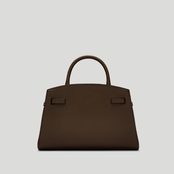 DeMellier The Small Hudson in Mocha Small Grain Crossbody Bag, view 5 | Shoulder & Crossbody Bags | Luxury Shoes 