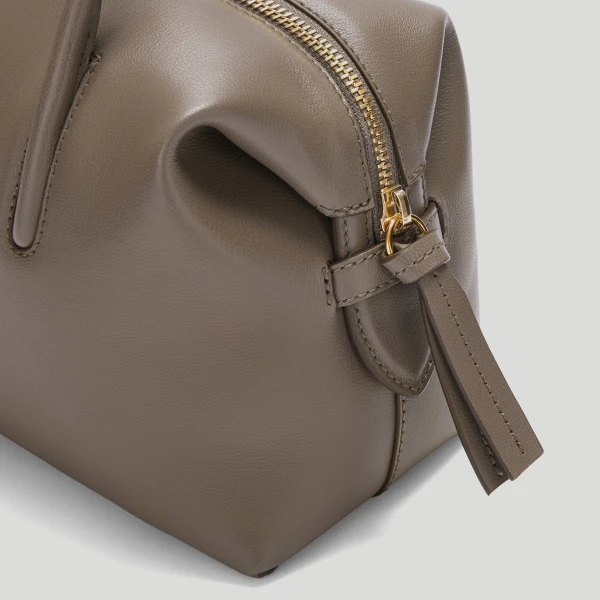 DeMellier The Small Stockholm in Dark Taupe Fine Grain Top-Handle Bag, view 2 | Totes & Top-Handle Bags | Luxury Shoes 