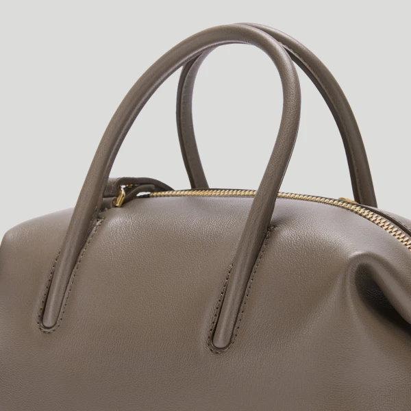 DeMellier The Small Stockholm in Dark Taupe Fine Grain Top-Handle Bag, view 4 | Totes & Top-Handle Bags | Luxury Shoes 