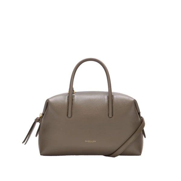The Small Stockholm in Dark Taupe Fine Grain Top-Handle Bag