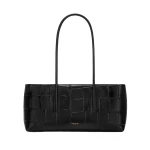 DeMellier The Stockholm Shoulder in Black Large Croc-Effect Shoulder Bag | Shoulder & Crossbody Bags | Luxury Shoes 