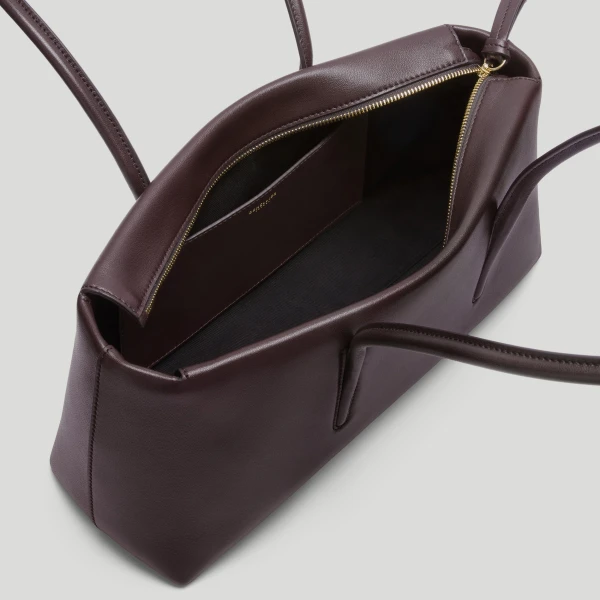 DeMellier The Stockholm Shoulder in Bordeaux Fine Grain Shoulder Bag, view 4 | Shoulder & Crossbody Bags | Luxury Shoes 