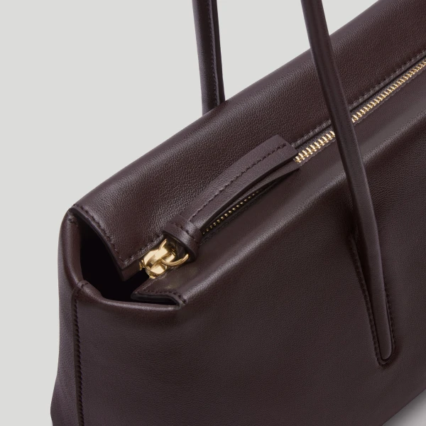 DeMellier The Stockholm Shoulder in Bordeaux Fine Grain Shoulder Bag, view 5 | Shoulder & Crossbody Bags | Luxury Shoes 