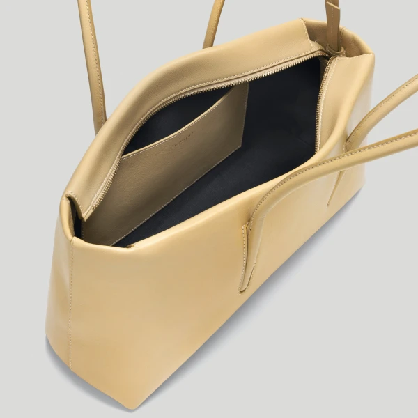 DeMellier The Stockholm Shoulder in Dune Fine Grain Shoulder Bag, view 4 | Shoulder & Crossbody Bags | Luxury Shoes 