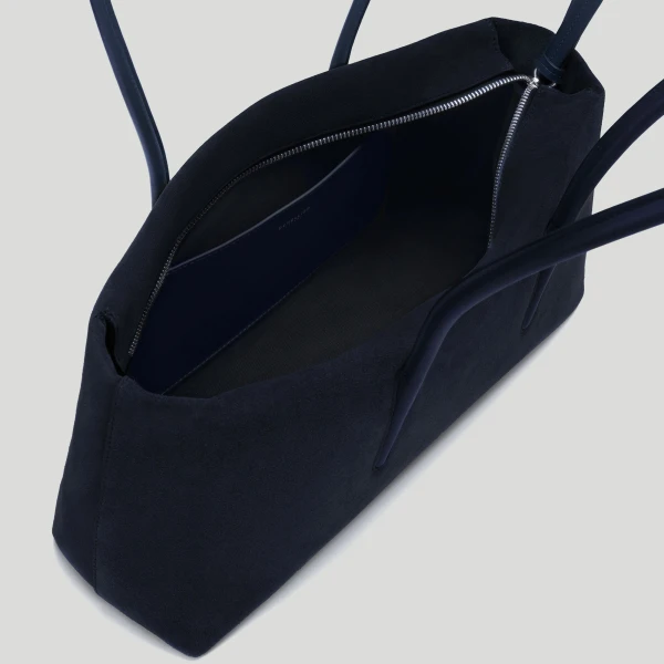 DeMellier The Stockholm Shoulder in Midnight Blue Suede Shoulder Bag, view 3 | Shoulder & Crossbody Bags | Luxury Shoes 