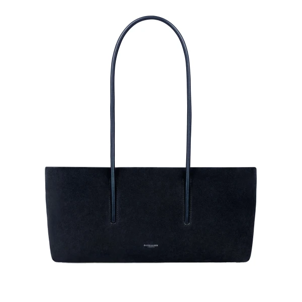 DeMellier The Stockholm Shoulder in Midnight Blue Suede Shoulder Bag | Shoulder & Crossbody Bags | Luxury Shoes 